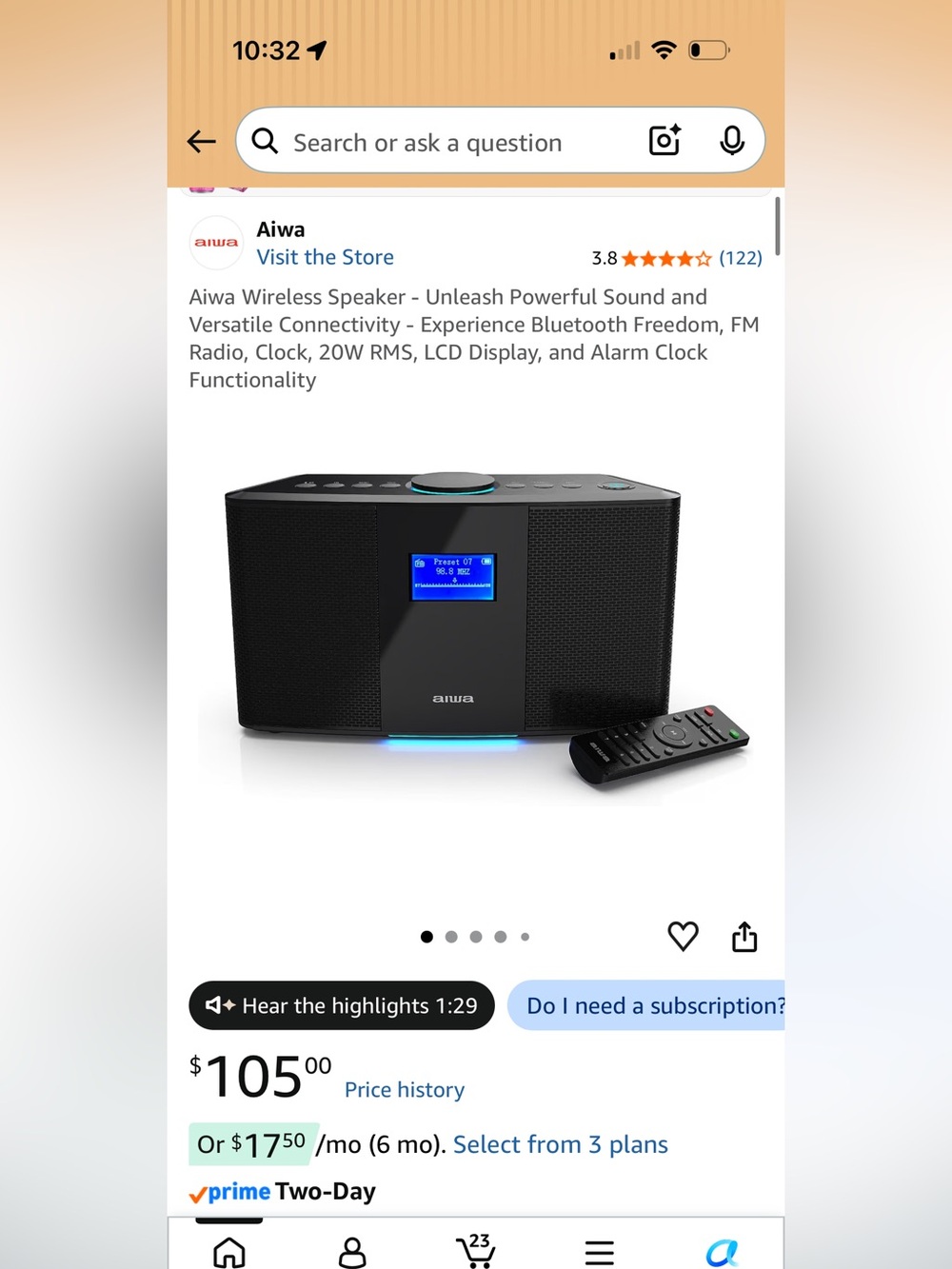 Black Bluetooth Speaker with LCD Display and Remote OPEN TO OFFERS!!!